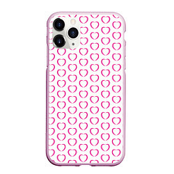Чехол iPhone 11 Pro матовый Контурное сердце, цвет: 3D-розовый