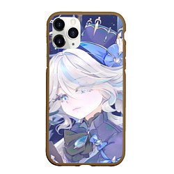 Чехол iPhone 11 Pro матовый Genshin Impact Furina smug, цвет: 3D-коричневый