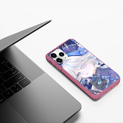 Чехол iPhone 11 Pro матовый Genshin Impact Furina smug, цвет: 3D-малиновый — фото 2