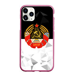 Чехол iPhone 11 Pro матовый СССР черно белая геометрия