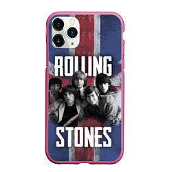 Чехол iPhone 11 Pro матовый Rolling Stones - Great britain, цвет: 3D-малиновый