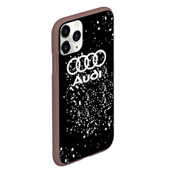 Чехол iPhone 11 Pro матовый Audi белая краска авто спорт, цвет: 3D-коричневый — фото 2