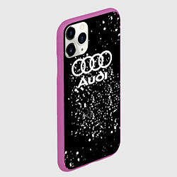 Чехол iPhone 11 Pro матовый Audi белая краска авто спорт, цвет: 3D-фиолетовый — фото 2