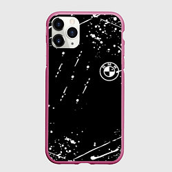 Чехол iPhone 11 Pro матовый BMW белые краски про спорт, цвет: 3D-малиновый