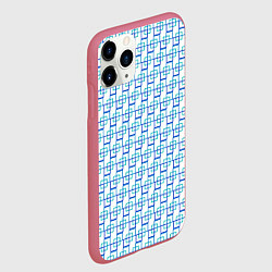 Чехол iPhone 11 Pro матовый Схема квадрат, цвет: 3D-малиновый — фото 2