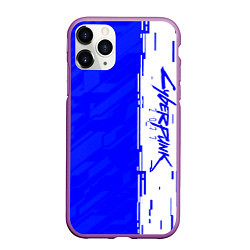 Чехол iPhone 11 Pro матовый Cyberpunk 2077 blue найтсити