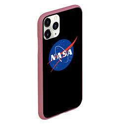 Чехол iPhone 11 Pro матовый NASA logo space, цвет: 3D-малиновый — фото 2