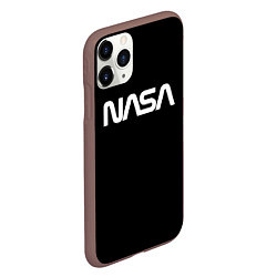 Чехол iPhone 11 Pro матовый NASA space logo, цвет: 3D-коричневый — фото 2