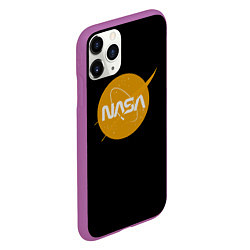 Чехол iPhone 11 Pro матовый NASA yellow logo, цвет: 3D-фиолетовый — фото 2