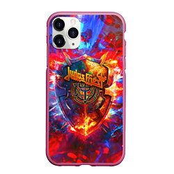 Чехол iPhone 11 Pro матовый Invincible shield - Jadas Priest, цвет: 3D-малиновый