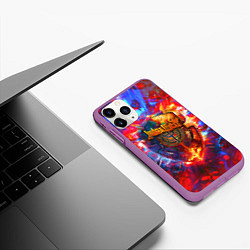 Чехол iPhone 11 Pro матовый Invincible shield - Jadas Priest, цвет: 3D-фиолетовый — фото 2