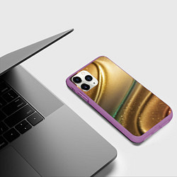 Чехол iPhone 11 Pro матовый Плавные рельефы с блёстками, цвет: 3D-фиолетовый — фото 2