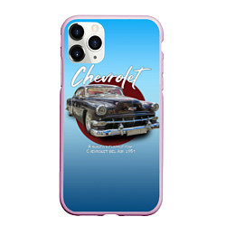 Чехол iPhone 11 Pro матовый Американский классический автомобиль Chevrolet Bel, цвет: 3D-розовый