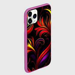 Чехол iPhone 11 Pro матовый Паттерн русские узоры, цвет: 3D-фиолетовый — фото 2