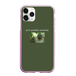 Чехол iPhone 11 Pro матовый Us in another universe, цвет: 3D-розовый
