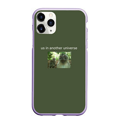 Чехол iPhone 11 Pro матовый Us in another universe, цвет: 3D-светло-сиреневый