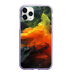Чехол iPhone 11 Pro матовый Взрыв оранжевой краски, цвет: 3D-светло-сиреневый