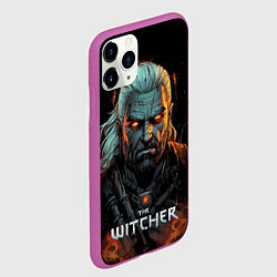 Чехол iPhone 11 Pro матовый Ведьмак арт, цвет: 3D-фиолетовый — фото 2