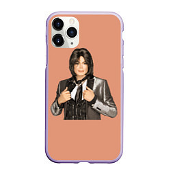 Чехол iPhone 11 Pro матовый Michael Jackson MJ, цвет: 3D-светло-сиреневый