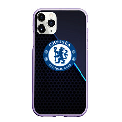 Чехол iPhone 11 Pro матовый Chelsea carbon sport, цвет: 3D-светло-сиреневый