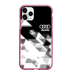 Чехол iPhone 11 Pro матовый AUDI geometry sport, цвет: 3D-малиновый