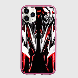 Чехол iPhone 11 Pro матовый Белый и красный металл