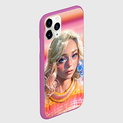 Чехол iPhone 11 Pro матовый Энид Синклер - арт и текстура розового свитера, цвет: 3D-фиолетовый — фото 2