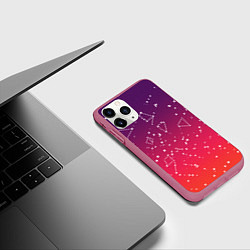 Чехол iPhone 11 Pro матовый Созвездия в розовом небе, цвет: 3D-малиновый — фото 2