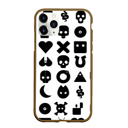 Чехол iPhone 11 Pro матовый Love death robots pattern white