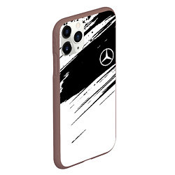 Чехол iPhone 11 Pro матовый Mercedes benz краски чернобелая геометрия, цвет: 3D-коричневый — фото 2