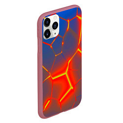 Чехол iPhone 11 Pro матовый Грани огненнные абстракция, цвет: 3D-малиновый — фото 2
