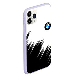 Чехол iPhone 11 Pro матовый BMW чёрные штрихи текстура, цвет: 3D-светло-сиреневый — фото 2