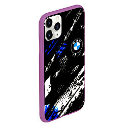 Чехол iPhone 11 Pro матовый BMW stripes color auto sport, цвет: 3D-фиолетовый — фото 2