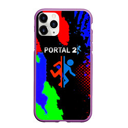 Чехол iPhone 11 Pro матовый Portal 2 краски сочные текстура