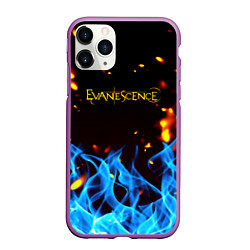 Чехол iPhone 11 Pro матовый Evanescence огонь рок группа
