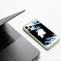 Чехол iPhone 11 Pro матовый Death stranding kojima game краски штрихи, цвет: 3D-салатовый — фото 2