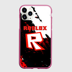 Чехол iPhone 11 Pro матовый Roblox logo краски мобайл гейм, цвет: 3D-малиновый