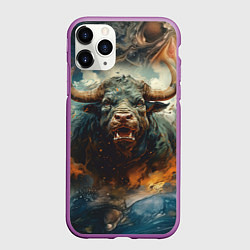Чехол iPhone 11 Pro матовый Дикий бык