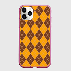 Чехол iPhone 11 Pro матовый Аргайл текстура из фильма, цвет: 3D-малиновый