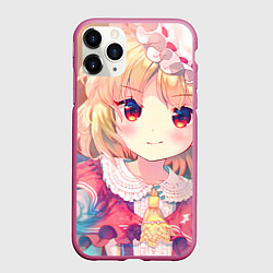 Чехол iPhone 11 Pro матовый Touhou Project Flandre Cute, цвет: 3D-малиновый