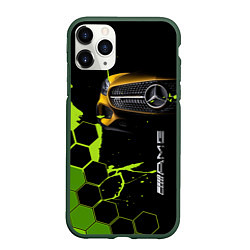 Чехол iPhone 11 Pro матовый Мерседес AMG тёмный