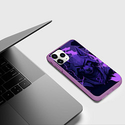 Чехол iPhone 11 Pro матовый Фиолетовый волк в доспехах, цвет: 3D-фиолетовый — фото 2