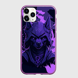Чехол iPhone 11 Pro матовый Фиолетовый волк в доспехах, цвет: 3D-фиолетовый