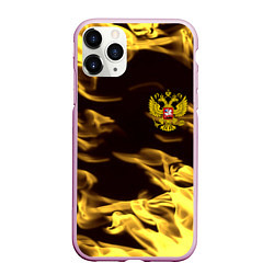 Чехол iPhone 11 Pro матовый Имперская Россия желтый огонь, цвет: 3D-розовый