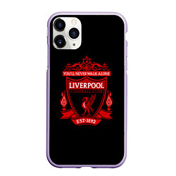 Чехол iPhone 11 Pro матовый Ливерпуль фк клуб, цвет: 3D-светло-сиреневый