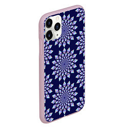 Чехол iPhone 11 Pro матовый Криптовалюта Эфириум паттерн по кругу на синем, цвет: 3D-розовый — фото 2
