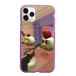 Чехол iPhone 11 Pro матовый Чикен ган - скрин, цвет: 3D-фиолетовый