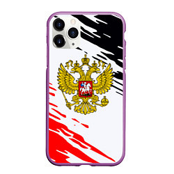 Чехол iPhone 11 Pro матовый Россия имперские краски текстура