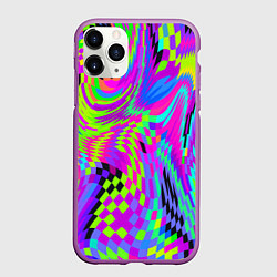 Чехол iPhone 11 Pro матовый Психоделический глитч