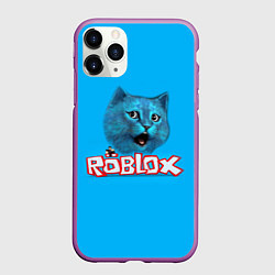 Чехол iPhone 11 Pro матовый Roblox синий кот